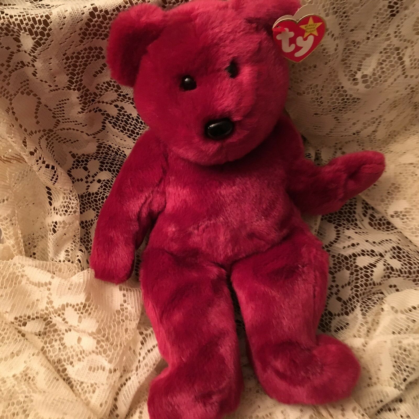 Ty Beanie Baby Buddy 12”bear Cranberry
