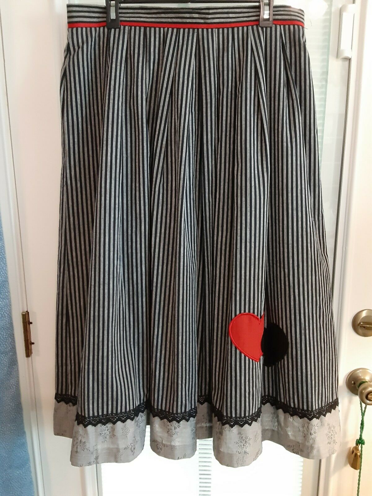Alphorn Original Tractenmode Size 46 Cotton Skirt Zipper Button Closure Lined