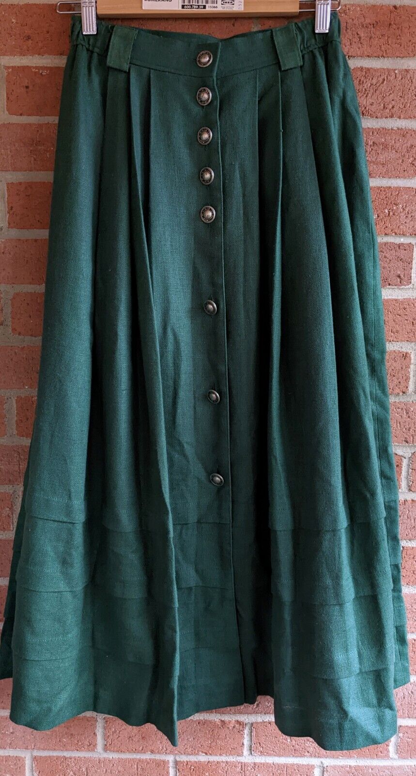 Vintage M & G A-line Dark Green Long Heavyweight Skirt. Sz 8 German