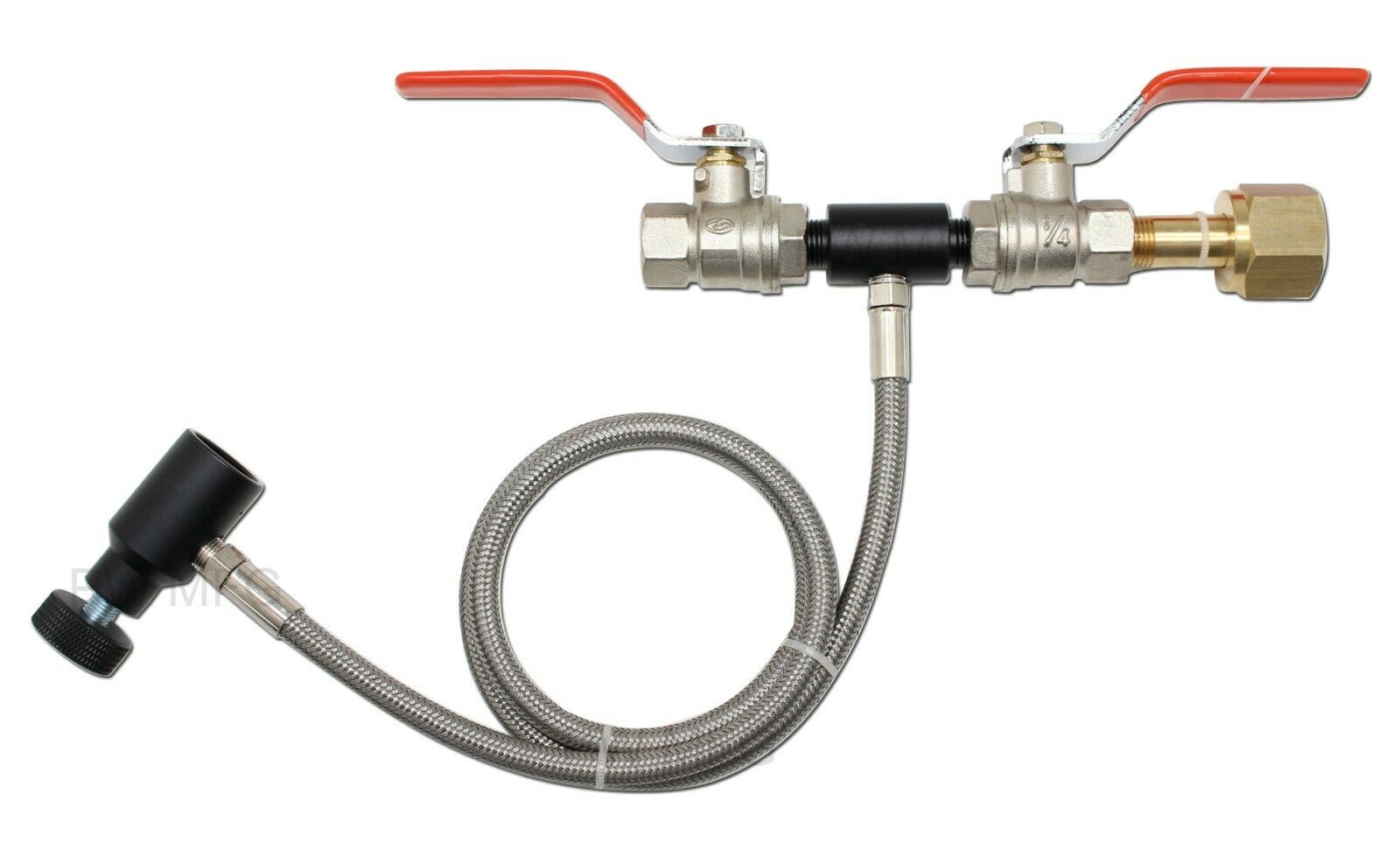 G7 Co2 Fill Station Paintball Dual Valve Lever 36" Hose Stainless Braided