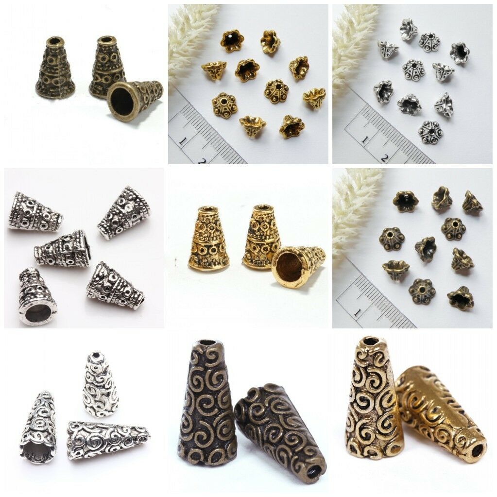 Lots 50 Pcs Tibetan Antique Silver Cone Bead Caps End Beads Jewelry Findings
