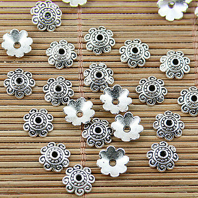 100pcs Tibetan Silver Beautiful Flower Bead Caps Ef1682