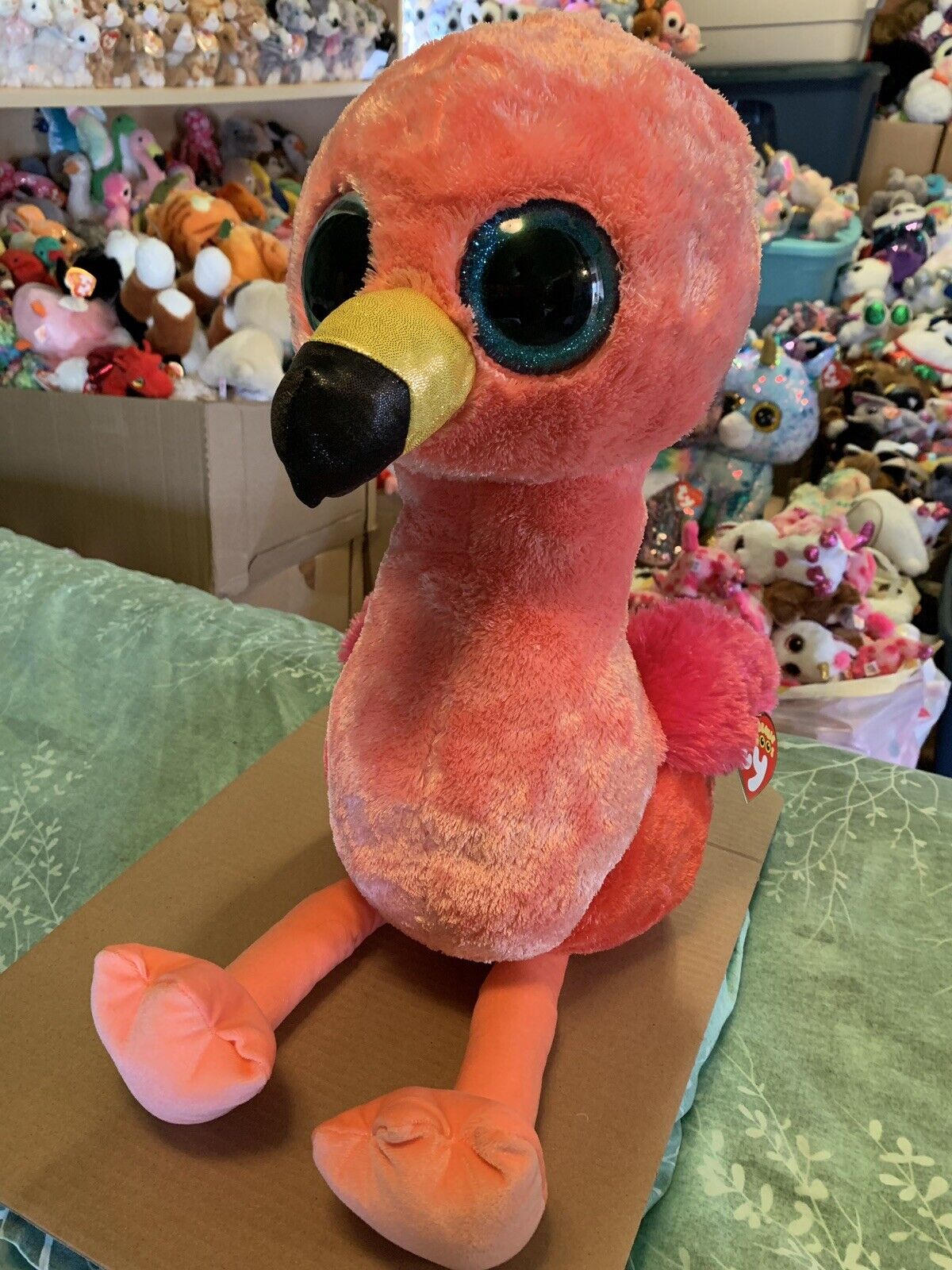 Ty Gilda -hot Pink/red/pink Flamingo Jumbo 18” Beanie Boo Buddy! Vhtf!