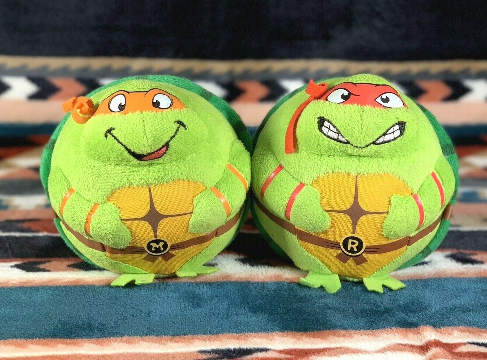 Lot Of 2 Ty Ninja Turtles Michelangelo Raphael Stuffed Animals Turtle Plush